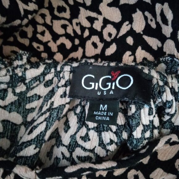 Gigio Brown Spotted Boho V Neck Shirt with Tassels - Picture 5 of 5